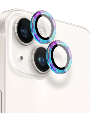 Metalowa osłona obiektywu aparatu ze szkła hartowanego 9H do iPhone 14, 1 zestaw, kameleon