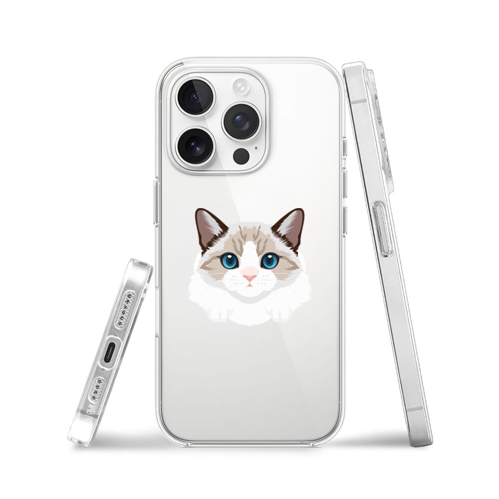 Etui do iPhone 14 Pro przeźroczyste, silikonowe Flexi, kot birmański - obrazek 3