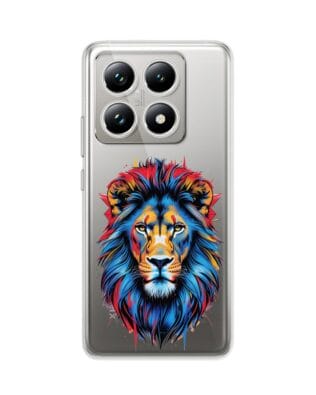 Etui do Xiaomi 14T przeźroczyste, silikonowe Flexi, Dzika Mandala, Lew