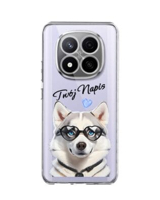 Etui do Xiaomi Redmi Note 14 Pro 4G przeźroczyste, silikonowe Flexi, Puppy Love, pies rasy Husky