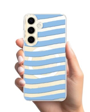 Etui do Samsung Galaxy S24 z MagSafe przeźroczyste, silikonowe Flexi, fale morskie