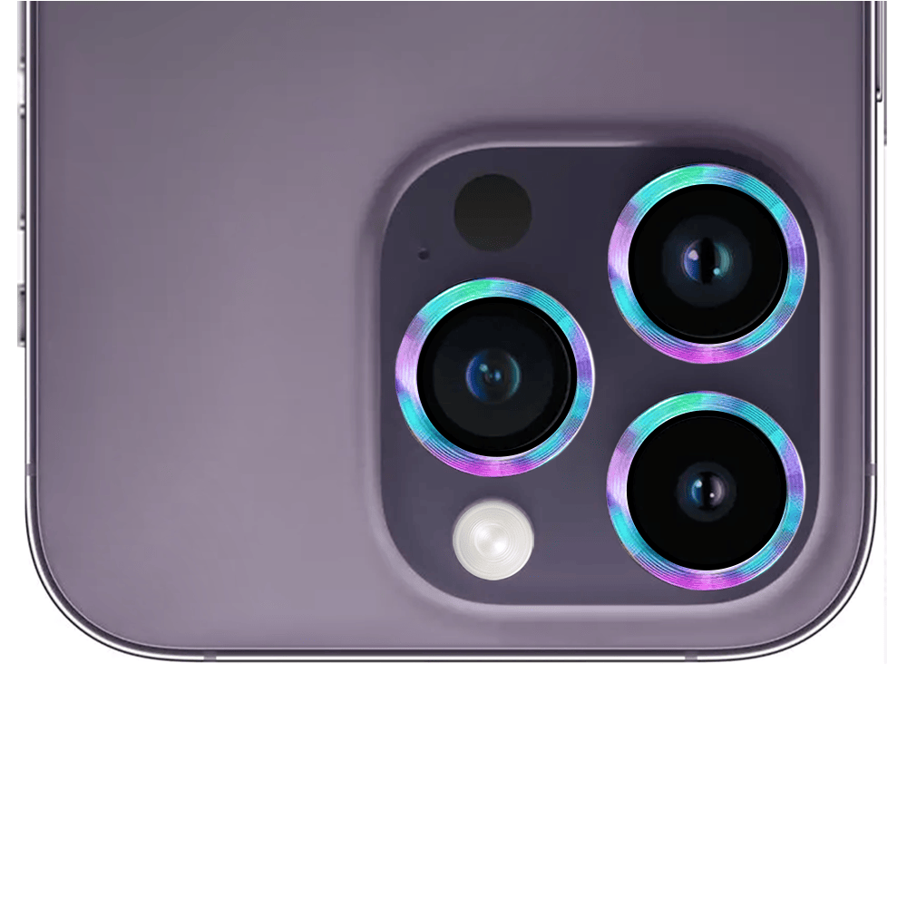 Metalowa osłona obiektywu aparatu ze szkła hartowanego 9H do iPhone 14 Pro, 1 zestaw, kameleon - obrazek 5