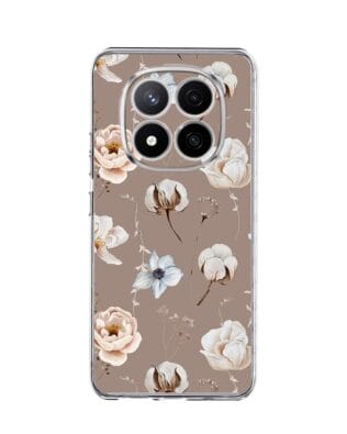 Etui do Xiaomi Redmi Note 14 Pro 4G przeźroczyste, silikonowe Flexi, akwarelowe kwiatki