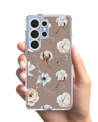 Etui do Samsung Galaxy S25 Ultra przeźroczyste, silikonowe Flexi, akwarelowe kwiatki