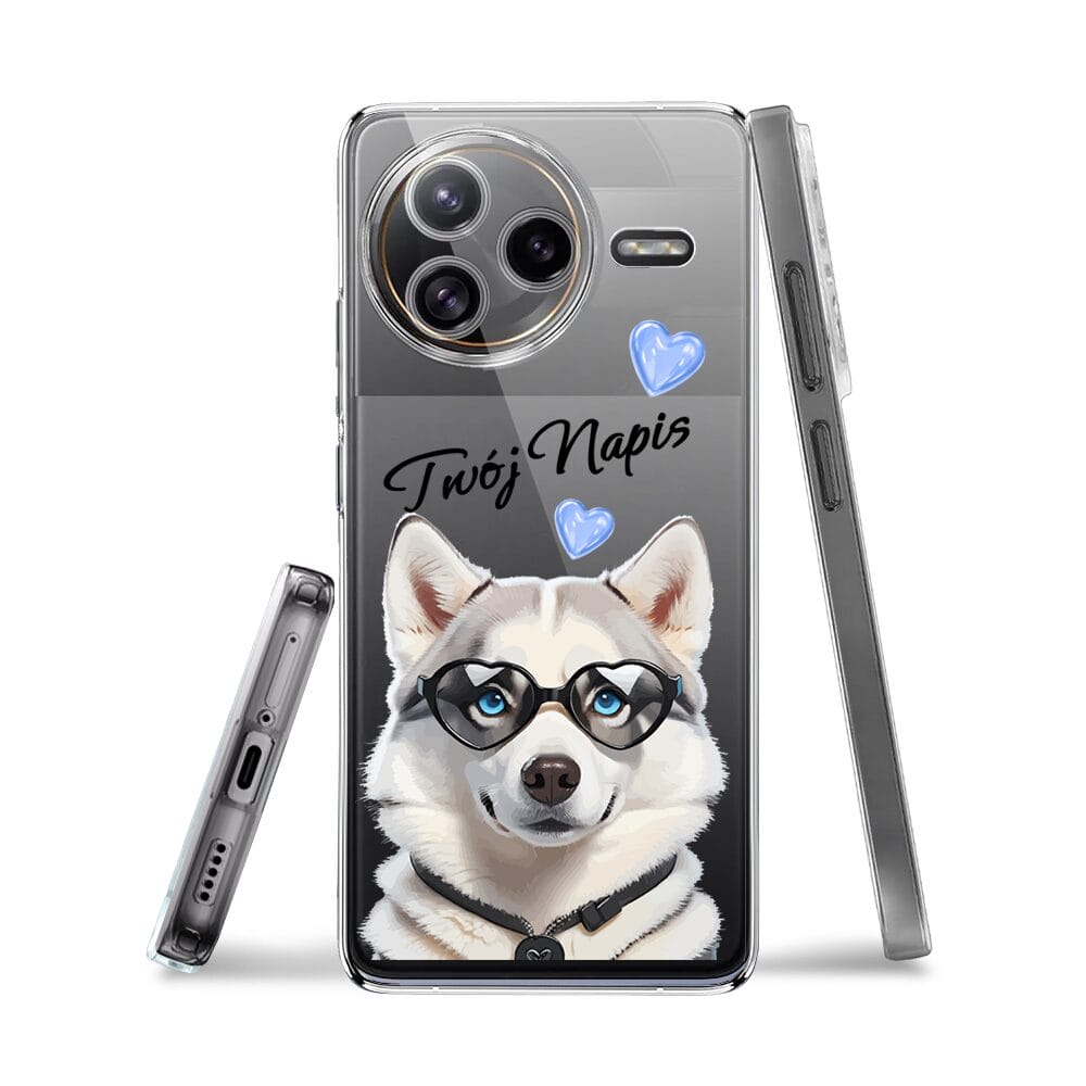 Etui do Xiaomi POCO F7 Ultra przeźroczyste, silikonowe Flexi, Puppy Love, pies rasy Husky - obrazek 3
