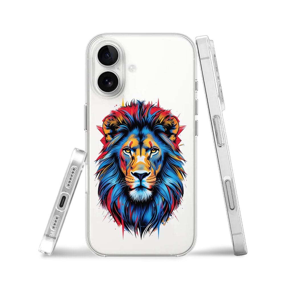Etui do iPhone 16 przeźroczyste, silikonowe Flexi, Dzika Mandala, Lew - obrazek 3