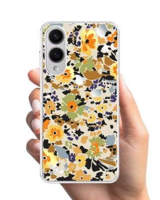 Etui do Samsung Galaxy S25 Edge z MagSafe przeźroczyste, silikonowe Flexi, malowane kwiatki