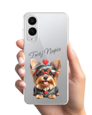 Etui do Samsung Galaxy S25 Edge przeźroczyste, silikonowe Flexi, Puppy Love, pies rasy York