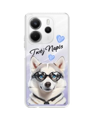 Etui do Xiaomi Redmi Note 14 4G przeźroczyste, silikonowe Flexi, Puppy Love, pies rasy Husky