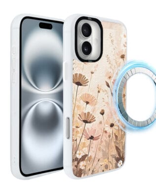 Etui do iPhone 16 Plus IBIZU DropGuard Matt z MagSafe, Boho, Kwiatowa łąka