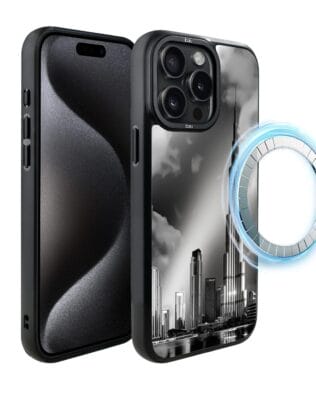 Etui do iPhone 15 Pro Max IBIZU DropGuard Matt z MagSafe, Noir City, Burj Khalifa