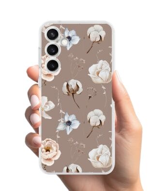 Etui do Samsung Galaxy S23 Plus przeźroczyste, silikonowe Flexi, akwarelowe kwiatki