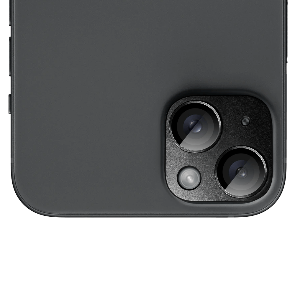 Metalowa osłona na cały aparat z wbudowanymi szkłami do iPhone 15, czarna - obrazek 3