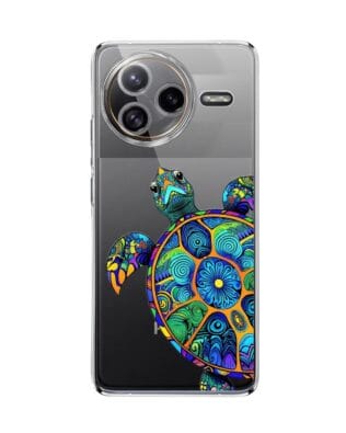Etui do Xiaomi POCO F7 Ultra przeźroczyste, silikonowe Flexi, Dzika Mandala, Żółw