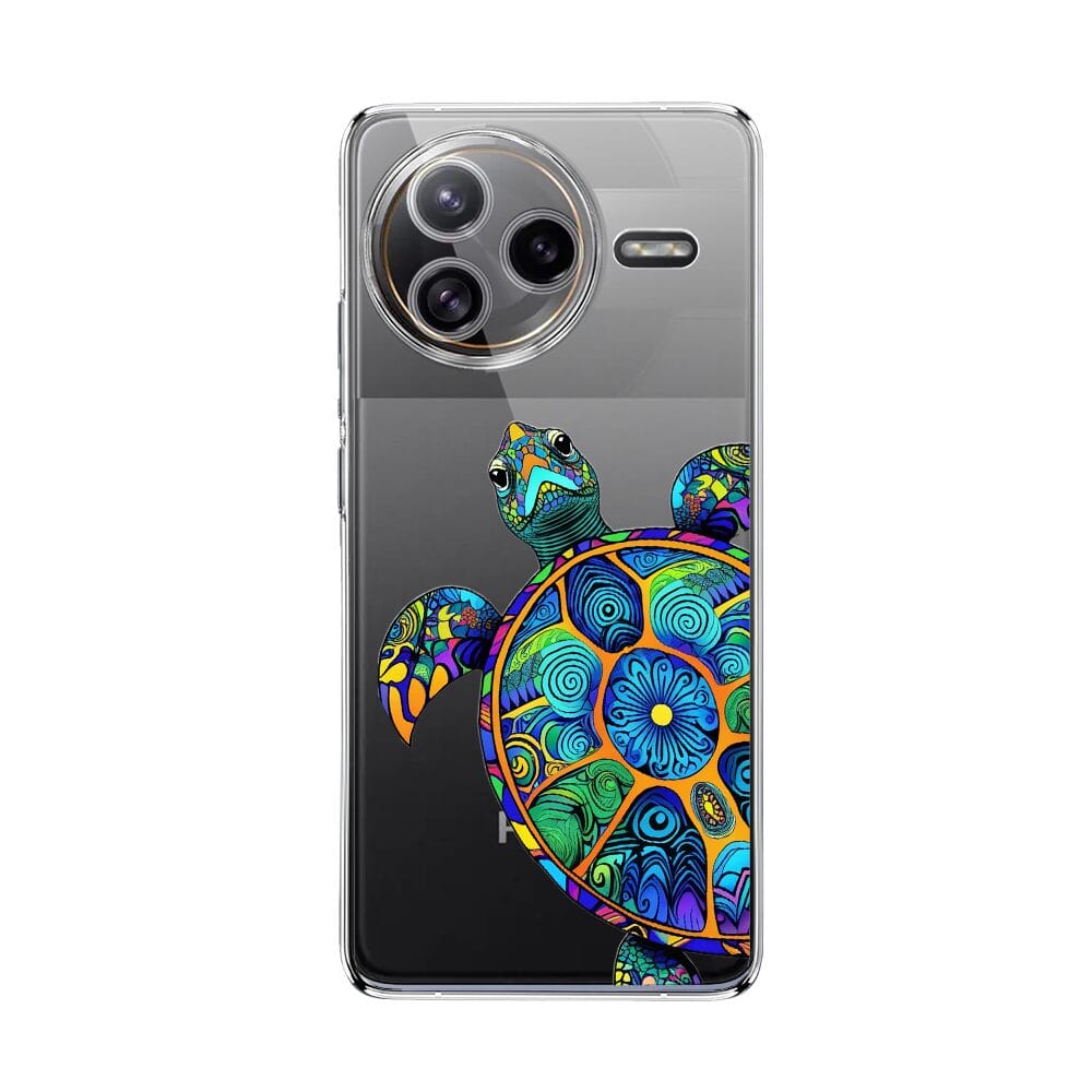 Etui do Xiaomi POCO F7 Ultra przeźroczyste, silikonowe Flexi, Dzika Mandala, Żółw