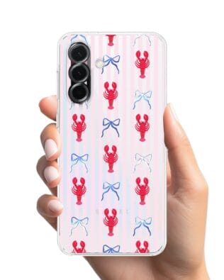 Etui do Samsung Galaxy A36 5G przeźroczyste, silikonowe Flexi, krab i kokardki