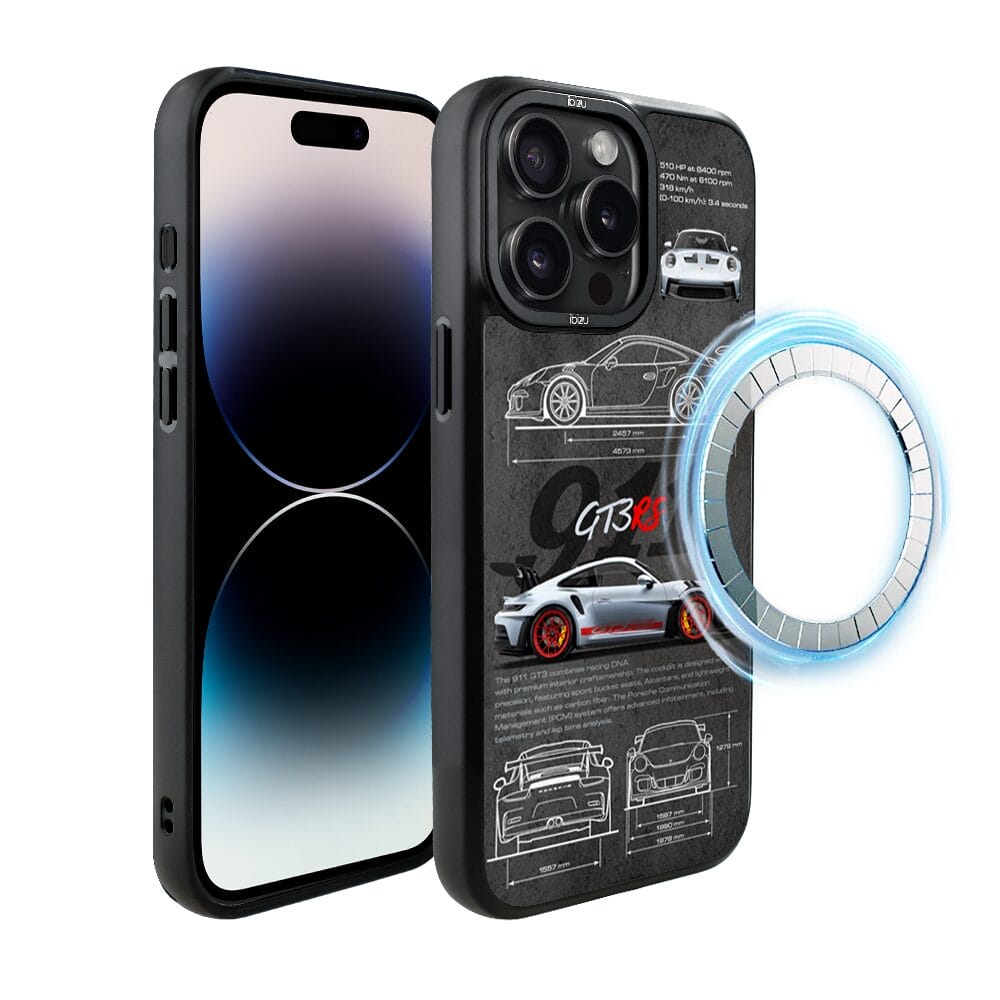 Etui do iPhone 14 Pro IBIZU DropGuard Matt z MagSafe, TechDrive, 911 GT3 RS