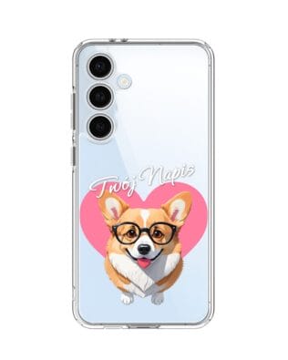 Etui do Samsung Galaxy S24 FE przeźroczyste, silikonowe Flexi, Puppy Love, pies rasy Corgi