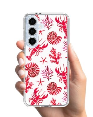 Etui do Samsung Galaxy S24 FE z MagSafe przeźroczyste, silikonowe Flexi, krab, muszle