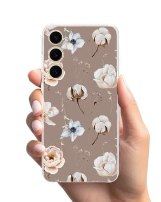 Etui do Samsung Galaxy S24 przeźroczyste, silikonowe Flexi, akwarelowe kwiatki