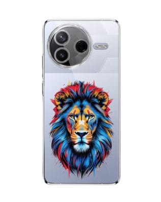 Etui do Xiaomi POCO F7 Pro przeźroczyste, silikonowe Flexi, Dzika Mandala, Lew