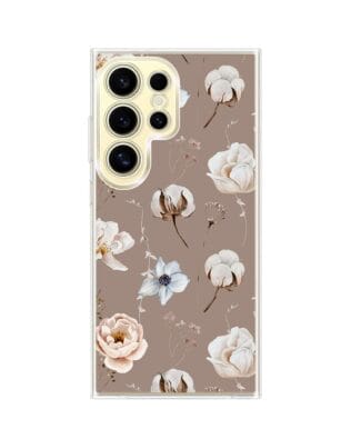 Etui do Samsung Galaxy S24 Ultra z MagSafe przeźroczyste, silikonowe Flexi, akwarelowe kwiatki