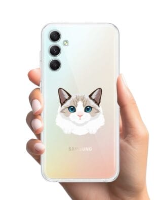 Etui do Samsung Galaxy A34 5G przeźroczyste, silikonowe Flexi, kot birmański