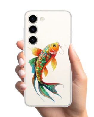 Etui do Samsung Galaxy S23 Plus przeźroczyste, silikonowe Flexi, Dzika Mandala, Złota ryba