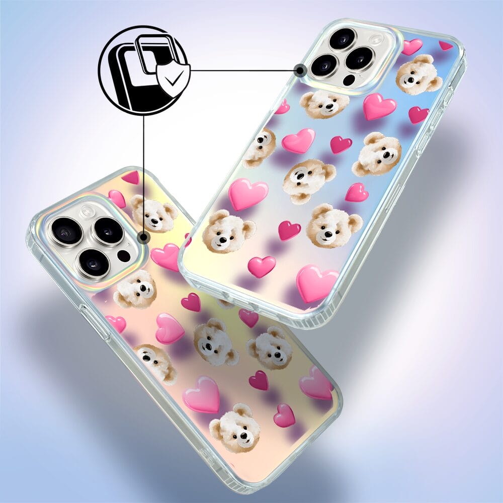 Etui do iPhone 14 Pro IBIZU California Sunset, zmieniające kolor, Love Mood, miś i serduszka - obrazek 3