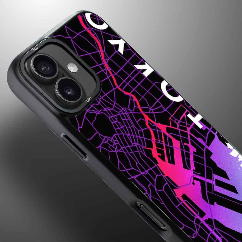 Etui do iPhone 16 IBIZU DropGuard Matt z MagSafe, Mapy Świata, Tokyo - obrazek 4