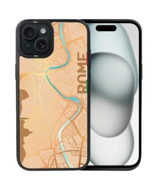 Etui do iPhone 15 IBIZU DropGuard Matt z MagSafe, Mapy Świata, Rome