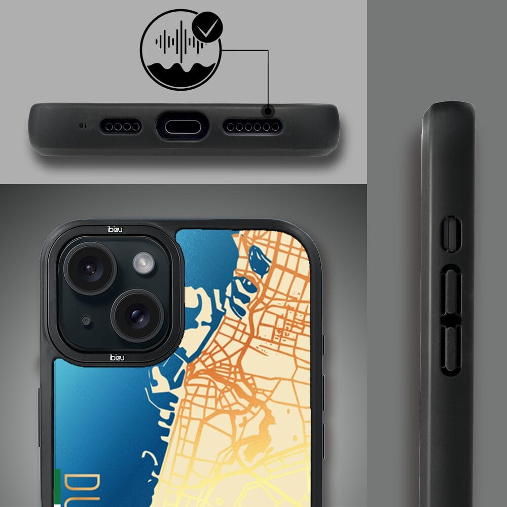 Etui do iPhone 15 IBIZU DropGuard Matt z MagSafe, Mapy Świata, Dubai - obrazek 6