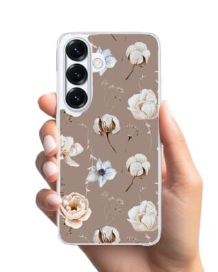 Etui do Samsung Galaxy S25 Plus z MagSafe przeźroczyste, silikonowe Flexi, akwarelowe kwiatki