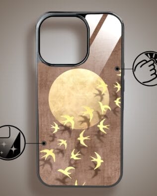 Etui do iPhone 16 Pro IBIZU Elite Glass z MagSafe Magia Azji, Taniec jaskółek, czarne