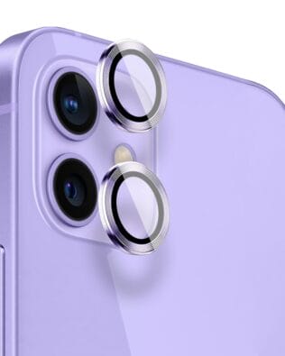 Metalowa osłona obiektywu aparatu ze szkła hartowanego 9H do iPhone 12 Mini, 1 zestaw, fioletowa