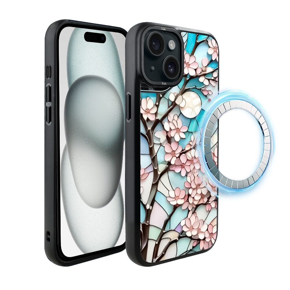 Etui do iPhone 15 IBIZU DropGuard Matt z MagSafe, Barwy Szkła, Księżycowa Wiśnia