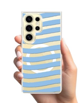 Etui do Samsung Galaxy S24 Ultra z MagSafe przeźroczyste, silikonowe Flexi, fale morskie