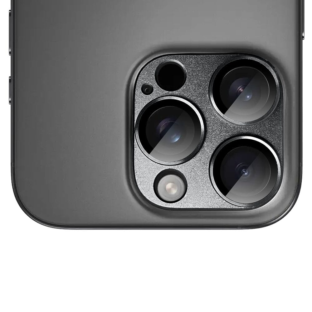 Metalowa osłona na cały aparat z wbudowanymi szkłami do iPhone 16 Pro Max, czarna - obrazek 3