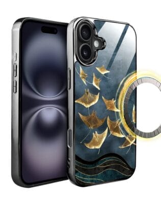 Etui do iPhone 16 Plus IBIZU Elite Glass z MagSafe Magia Azji, Morze, Lot płaszczek, czarne