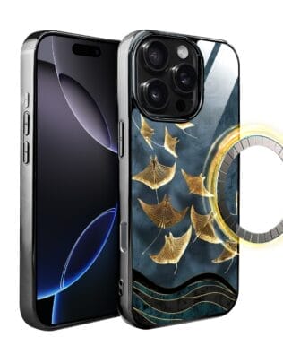 Etui do iPhone 16 Pro IBIZU Elite Glass z MagSafe Magia Azji, Morze, Lot płaszczek, czarne