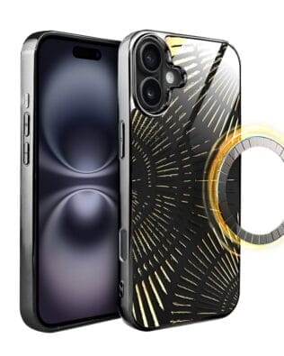 Etui do iPhone 16 Plus IBIZU Elite Glass z MagSafe Mistyczne wzory, Boski promień czarne, czarne