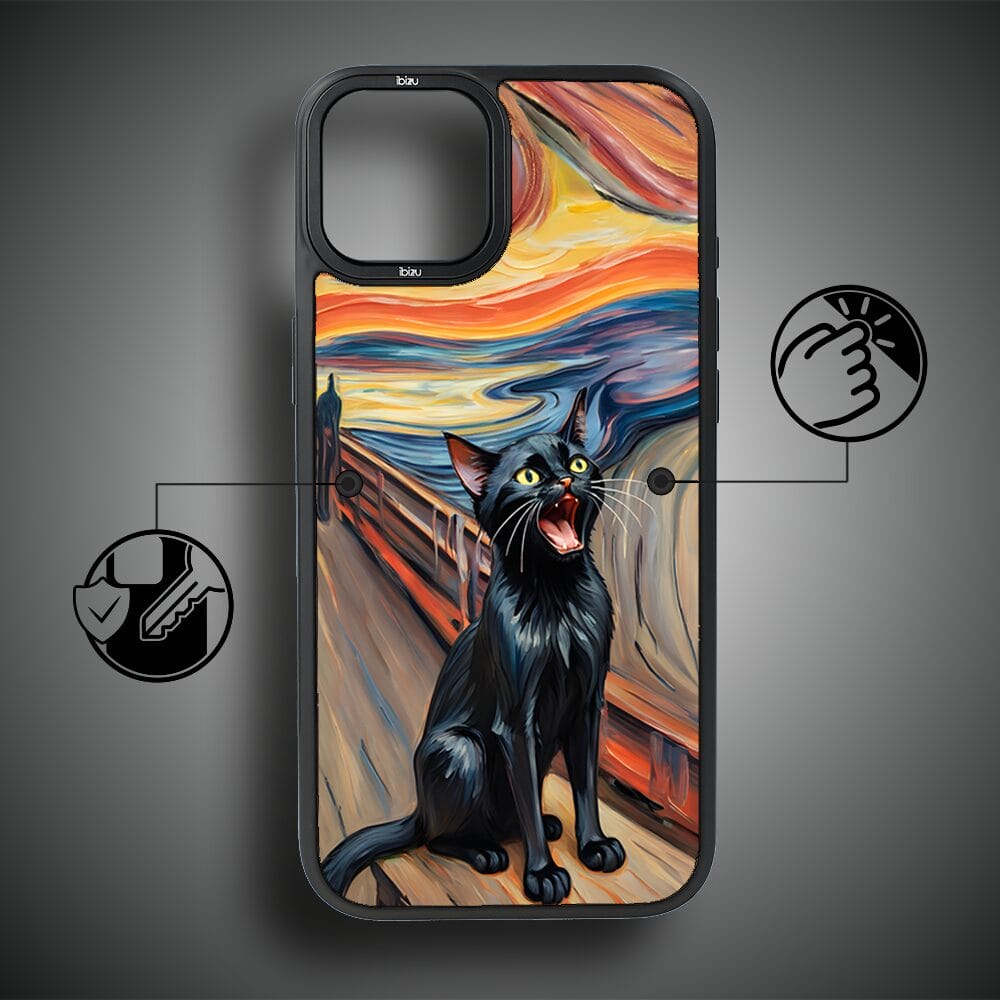 Etui do iPhone 15 IBIZU DropGuard Matt z MagSafe, Edvard Munch, krzyk kota - obrazek 7