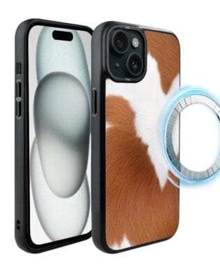 Etui do iPhone 15 IBIZU DropGuard Matt z MagSafe, Zew Natury, Alpejska Krowa