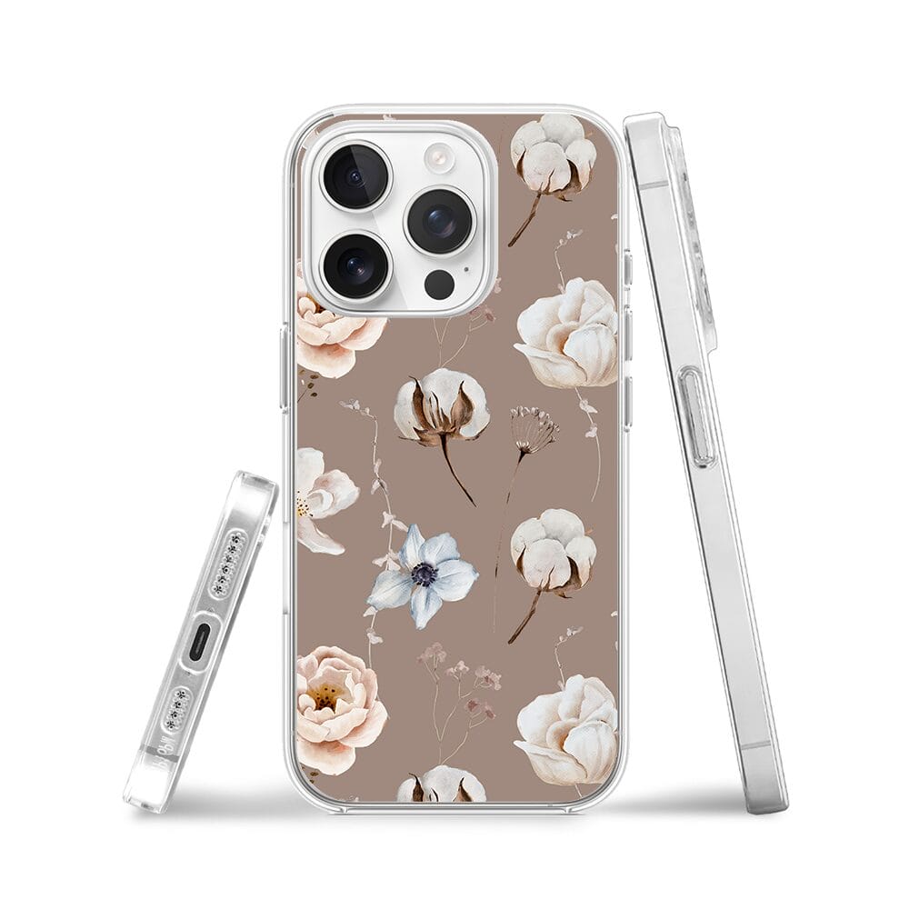 Etui do iPhone 13 Pro przeźroczyste, silikonowe Flexi, akwarelowe kwiatki - obrazek 3