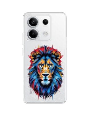 Etui do Xiaomi Redmi Note 13 Pro 5G przeźroczyste, silikonowe Flexi, Dzika Mandala, Lew