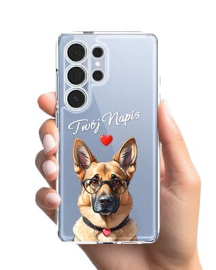 Etui do Samsung Galaxy S25 Ultra przeźroczyste, silikonowe Flexi, Puppy Love, pies rasy Owczarek Niemiecki