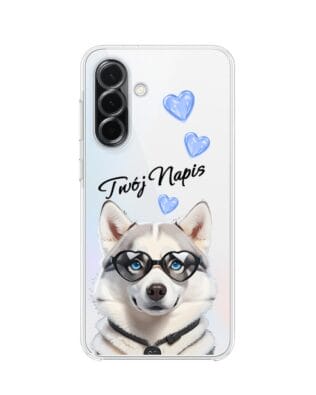 Etui do Samsung Galaxy A36 5G przeźroczyste, silikonowe Flexi, Puppy Love, pies rasy Husky