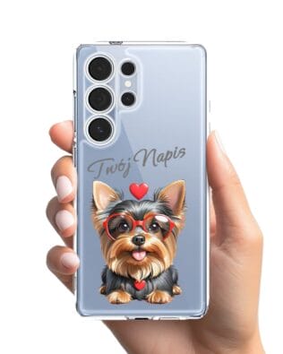 Etui do Samsung Galaxy S25 Ultra przeźroczyste, silikonowe Flexi, Puppy Love, pies rasy York