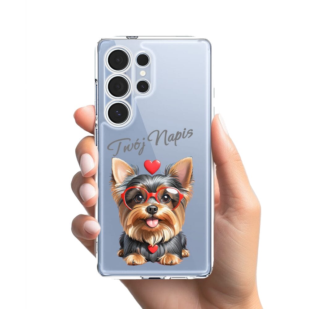 Etui do Samsung Galaxy S25 Ultra przeźroczyste, silikonowe Flexi, Puppy Love, pies rasy York - obrazek 2