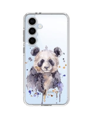 Etui do Samsung Galaxy S24 FE przeźroczyste, silikonowe Flexi, Akwarelowe Zoo, Panda